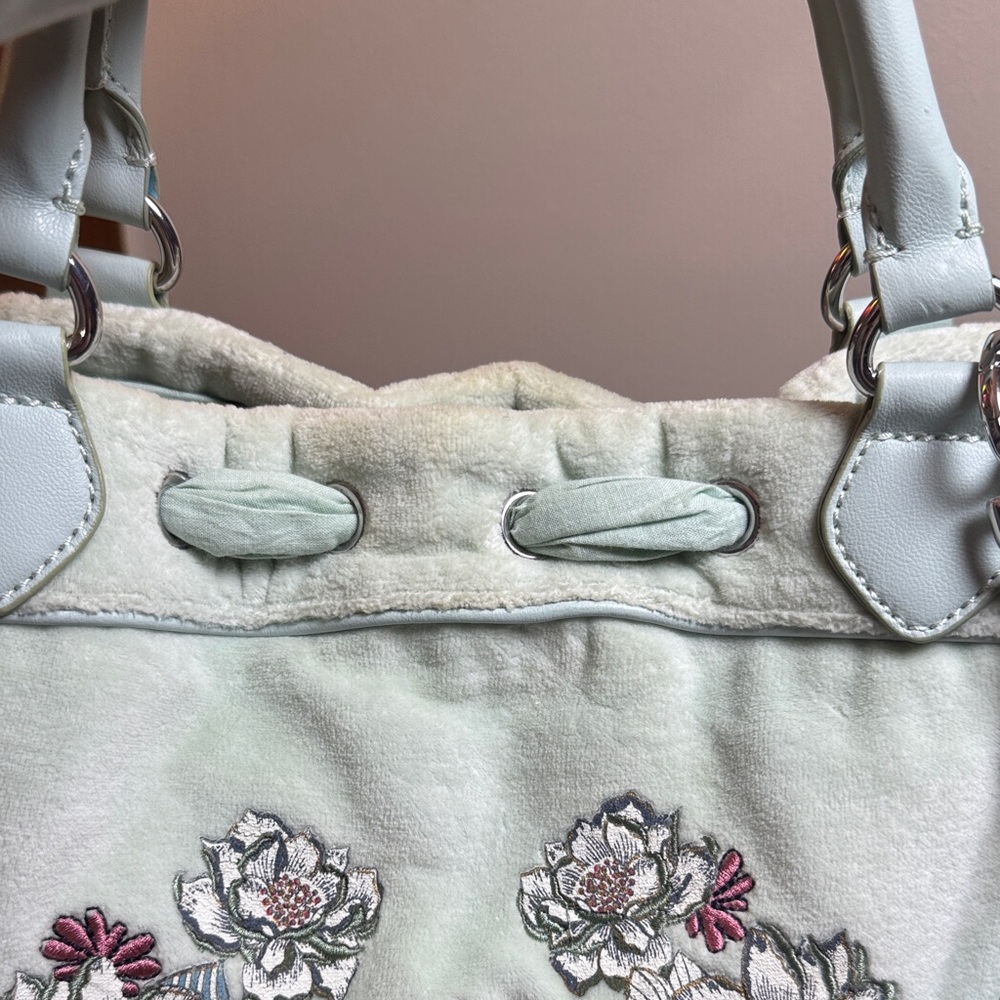Vintage Juicy Couture Pastel Blue with Floral Embroidery - Picture 9 of 13